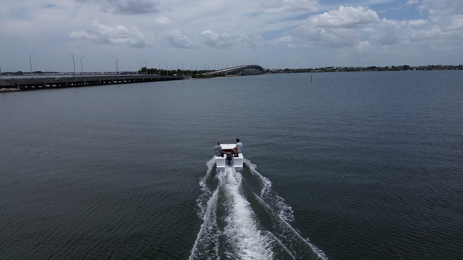 Cape Cat 115 over the flats, aerial view