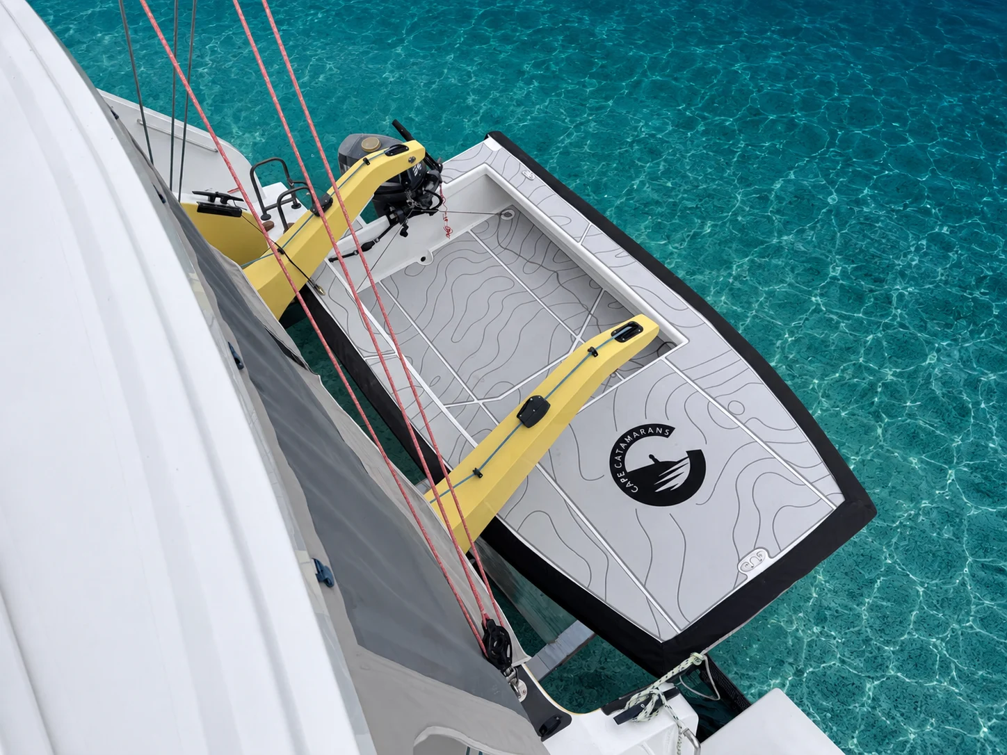 Cape Cat 115 on davits